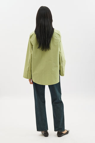 Classic Shirt With Wide Cuffs Lime Green