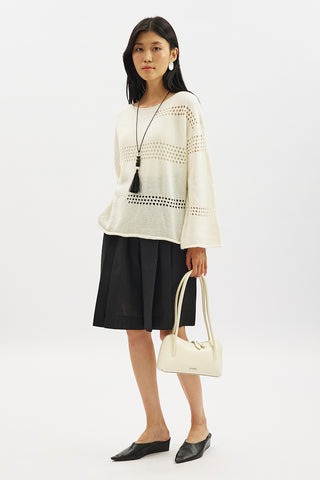 Open Knit Sweater Ecru