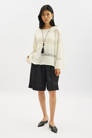 Open Knit Sweater Ecru