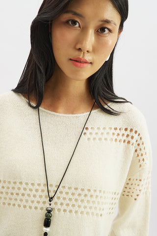 Open Knit Sweater Ecru