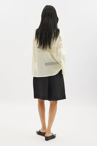 Open Knit Sweater Ecru