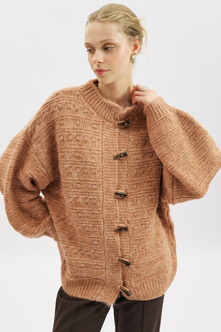 Chunky Button Knit Cardigan Tile