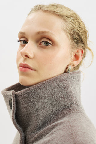 Premium Wool Trench-Style Coat Soft Grey