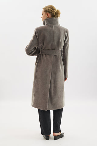 Premium Wool Trench-Style Coat Soft Grey
