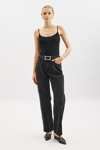 Straight Long Leg Jeans Black