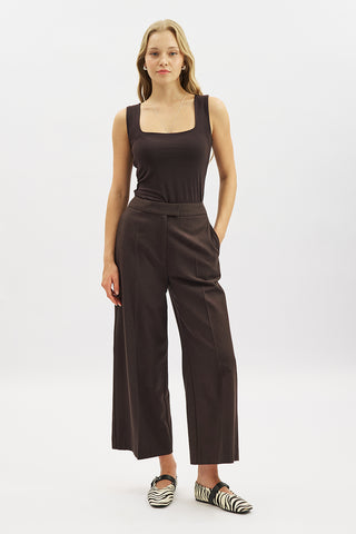 Classic Wide Leg Shorts Brown
