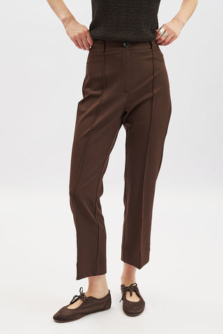 Straight Cut Trousers Dark Brown