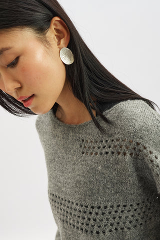 Open Knit Sweater Grey