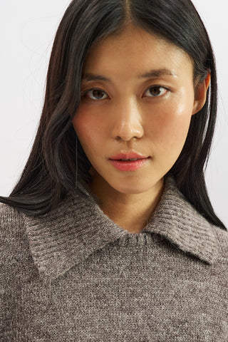 Wide Collar Oversized Sweater Damson