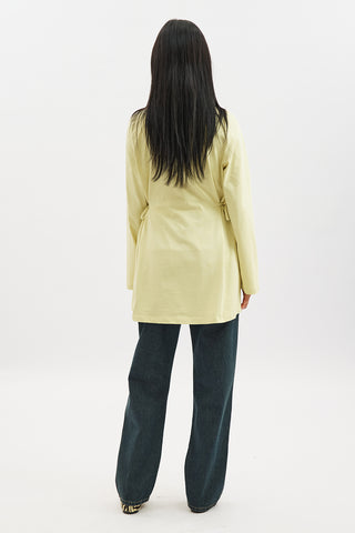 Waist Tie Long Sleeve T Shirt Yellow