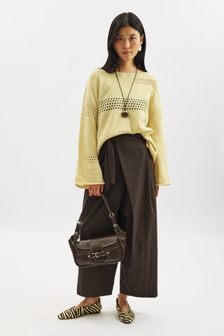 Open Knit Sweater Yellow