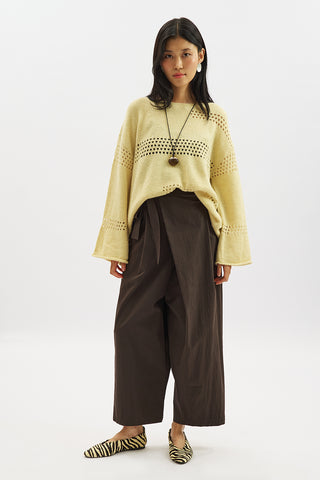 Open Knit Sweater Yellow
