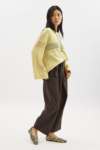 Open Knit Sweater Yellow
