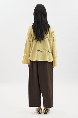 Open Knit Sweater Yellow