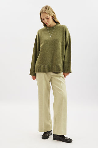 Classic Straight Trousers Green