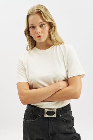 Basic Short Sleeve T-Shirt Ecru