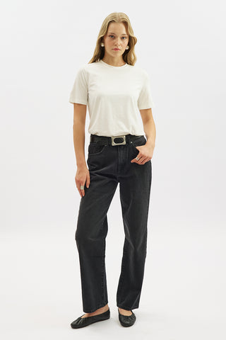 Basic Short Sleeve T-Shirt Ecru