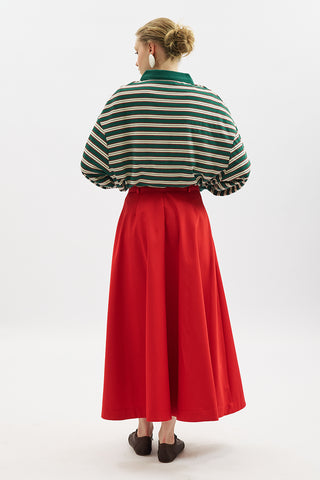 Striped Polo Sweatshirt Green