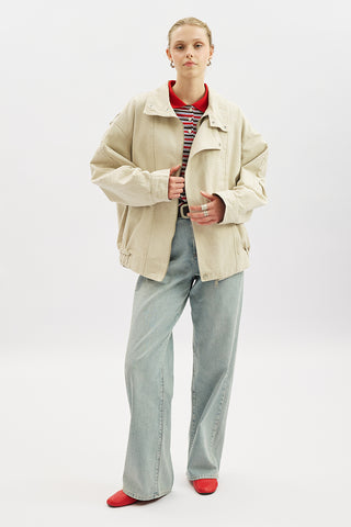 Washed Effect Statement Jacket Cream