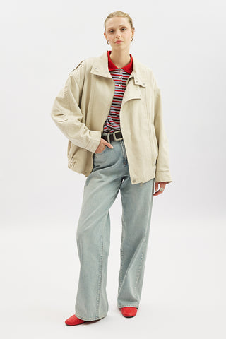 Washed Effect Statement Jacket Cream