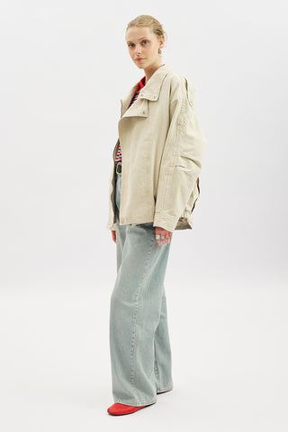 Washed Effect Statement Jacket Cream