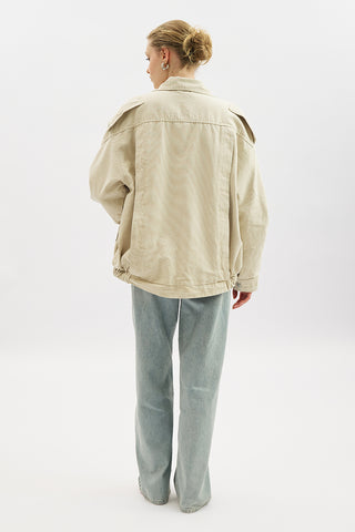 Washed Effect Statement Jacket Cream