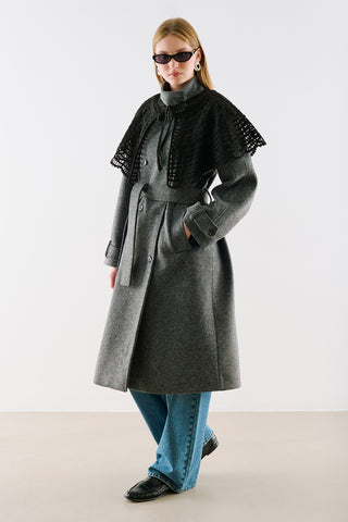 Alice Wide Tie-Neck Detail Black
