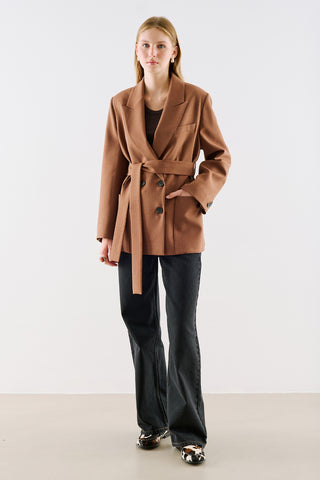 Belted Double Breasted Blazer Tile
