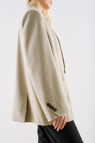 Belted Double Breasted Blazer Stone