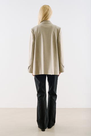 Belted Double Breasted Blazer Stone