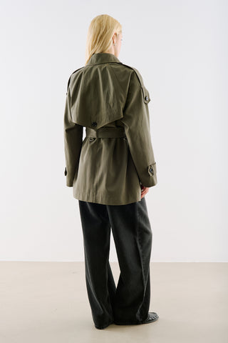 North Belted Double Breasted Trench Coat Khaki