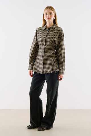 Waist Tie Shirt Black