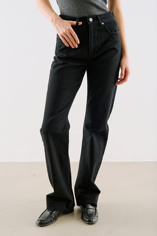 Mid-Rise Skinny-Flare Jeans Black
