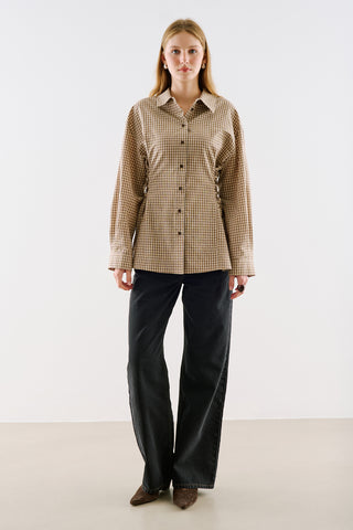 Waist Tie Shirt Beige