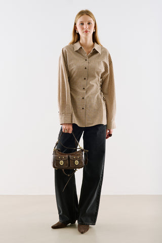 Waist Tie Shirt Beige