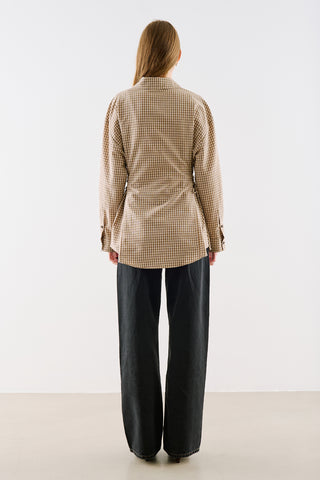 Waist Tie Shirt Beige