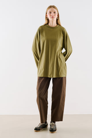 Oversize Long Sleeve T-Shirt Olive Green