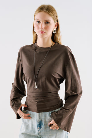 Lightweight Fitted T Shirt Brown