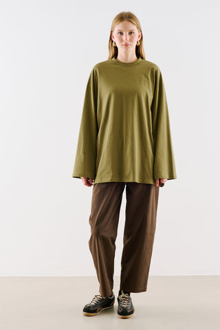 Oversize Long Sleeve T-Shirt Olive Green