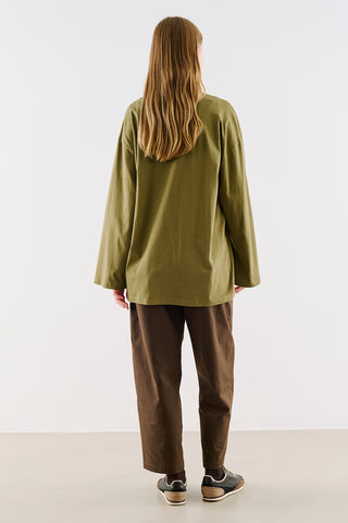 Oversize Long Sleeve T-Shirt Olive Green