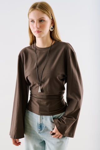 Lightweight Fitted T Shirt Brown