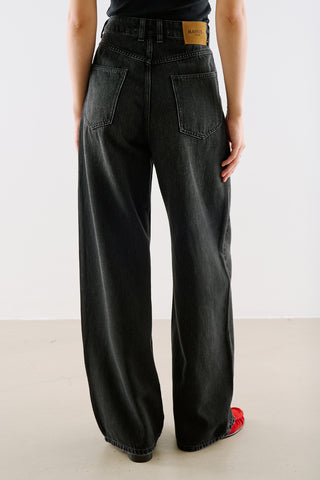 Mid-Rise Wide-Leg Jeans Black