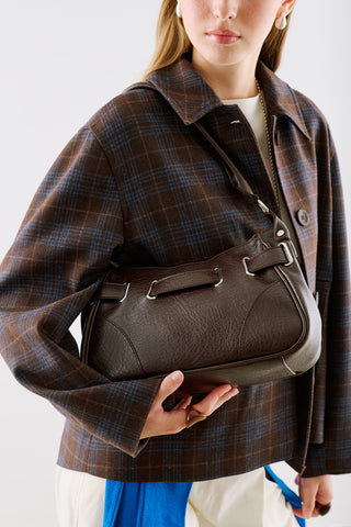 Freya Buckle Shoulder Bag Brown
