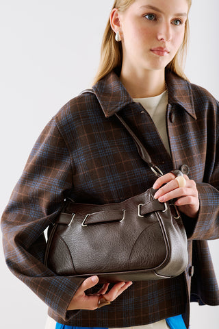 Freya Buckle Shoulder Bag Brown