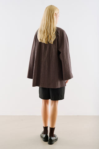 Wide Sleeve Belted Tunic Brown