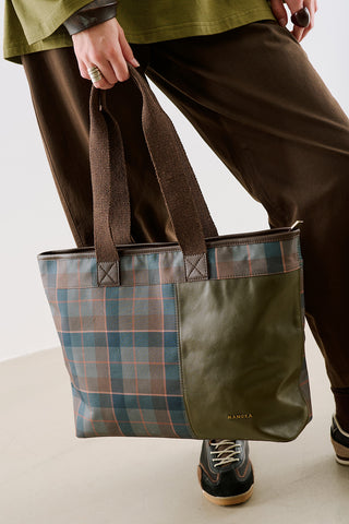 Checked Chelsea Tote Bag Khaki