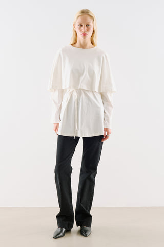 Cape Style Belted Tunic Ecru
