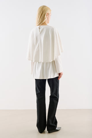 Cape Style Belted Tunic Ecru
