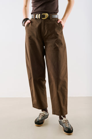 Barrel Trousers Dark Brown