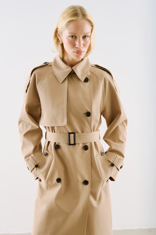 North Double Breasted Trench Coat Camel